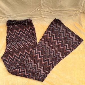 F21+ 3x brown chevron stretch bells